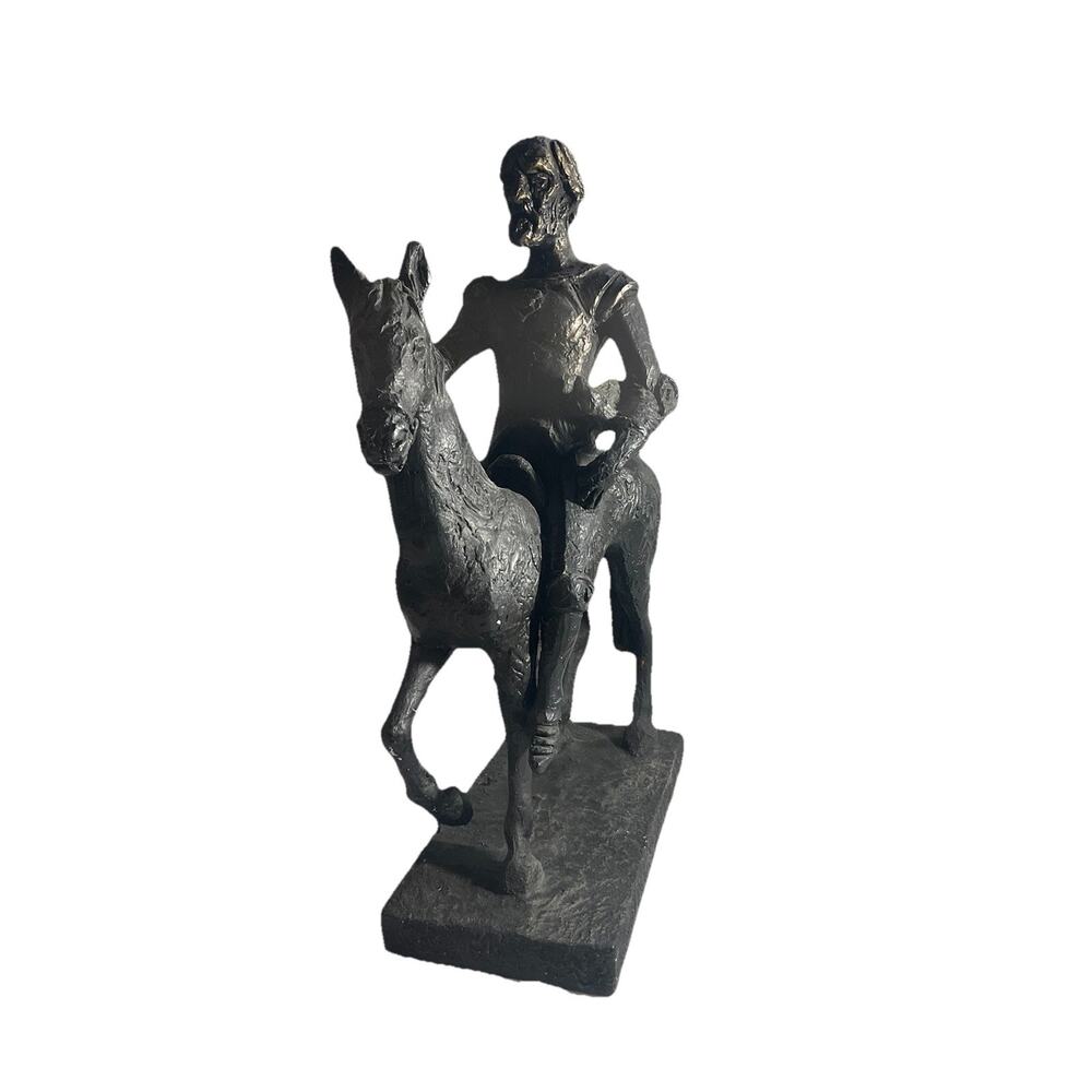 Vtg Austin productions chalkware 15”Don Quixote on horse sculpture statue 1966